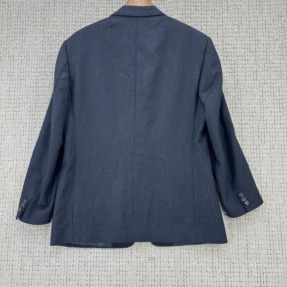 Zanella Italy Blazer Jacket Mens Size 42 Navy Blue Two Button Wool Lined Pockets - Picture 2 of 9